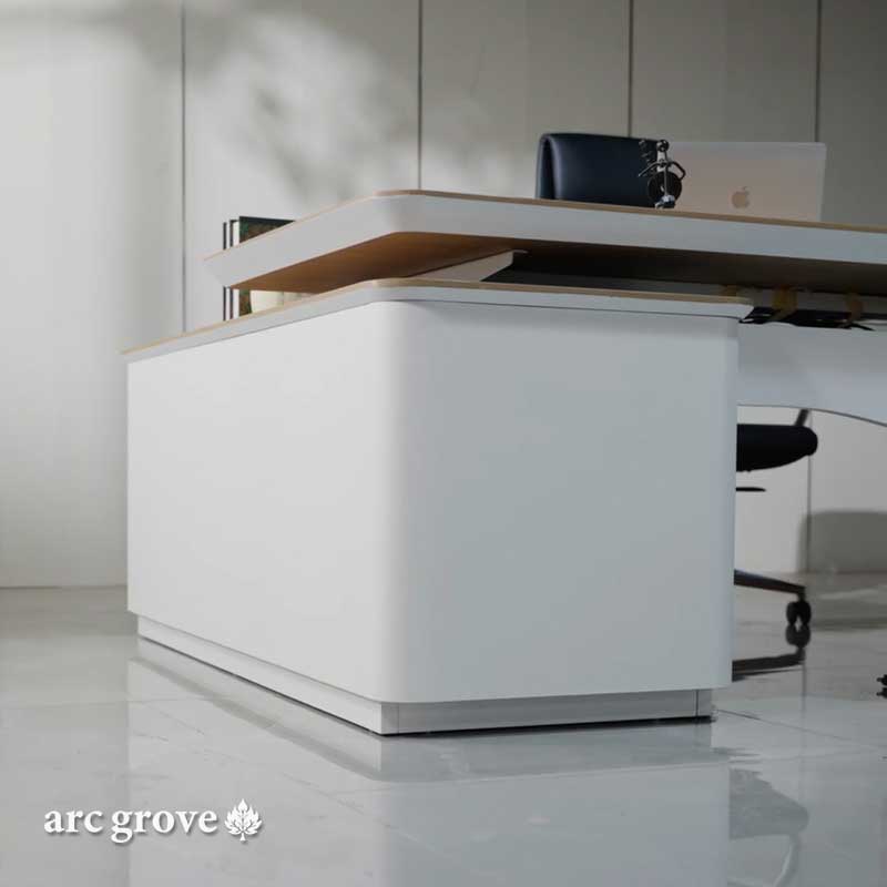 Albion · Executive L-Shaped Standing Desk, Adjustable Height