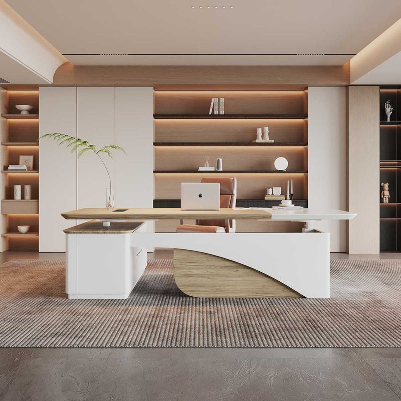 Albion · Executive L-Shaped Standing Desk, Adjustable Height