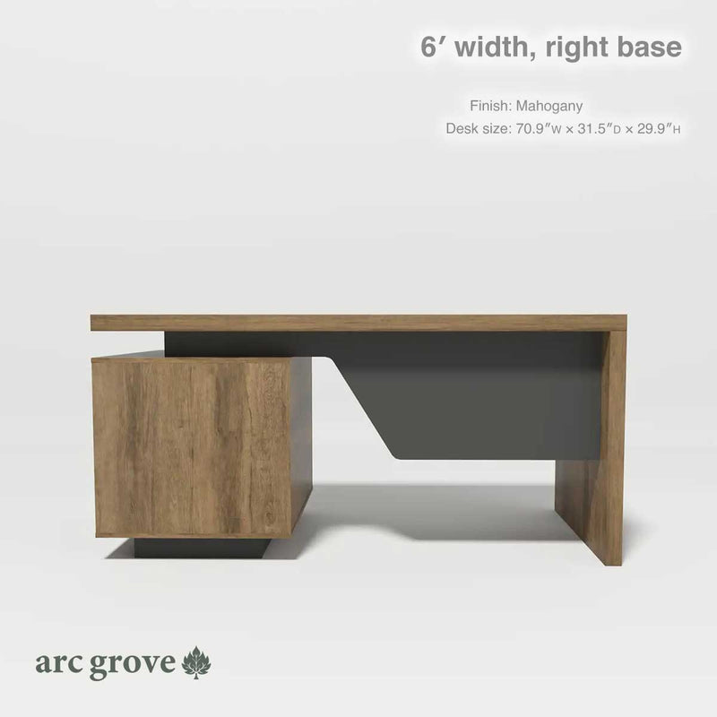 Escritorio ejecutivo rectangular Prince de 63 a 71