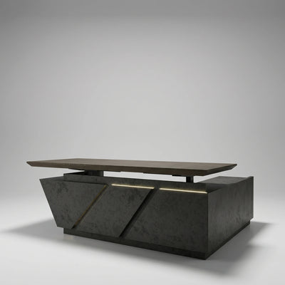 Maverick · Standing L-Shaped Executive Desk, Adjustable Height
