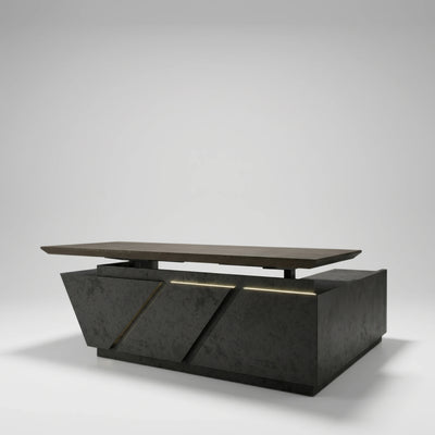 Maverick · Standing L-Shaped Executive Desk, Adjustable Height