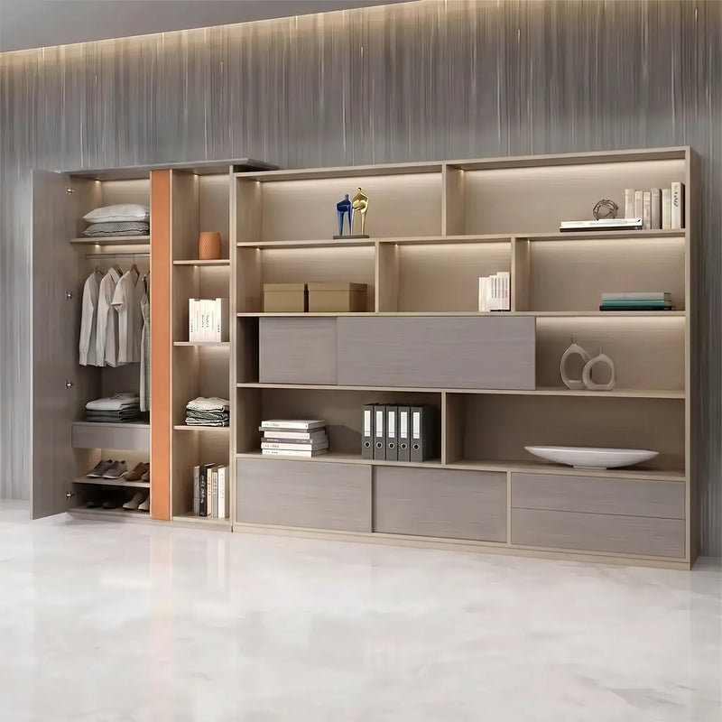 Seguin · Office Shelves w/ Integrated Lighting & Storage