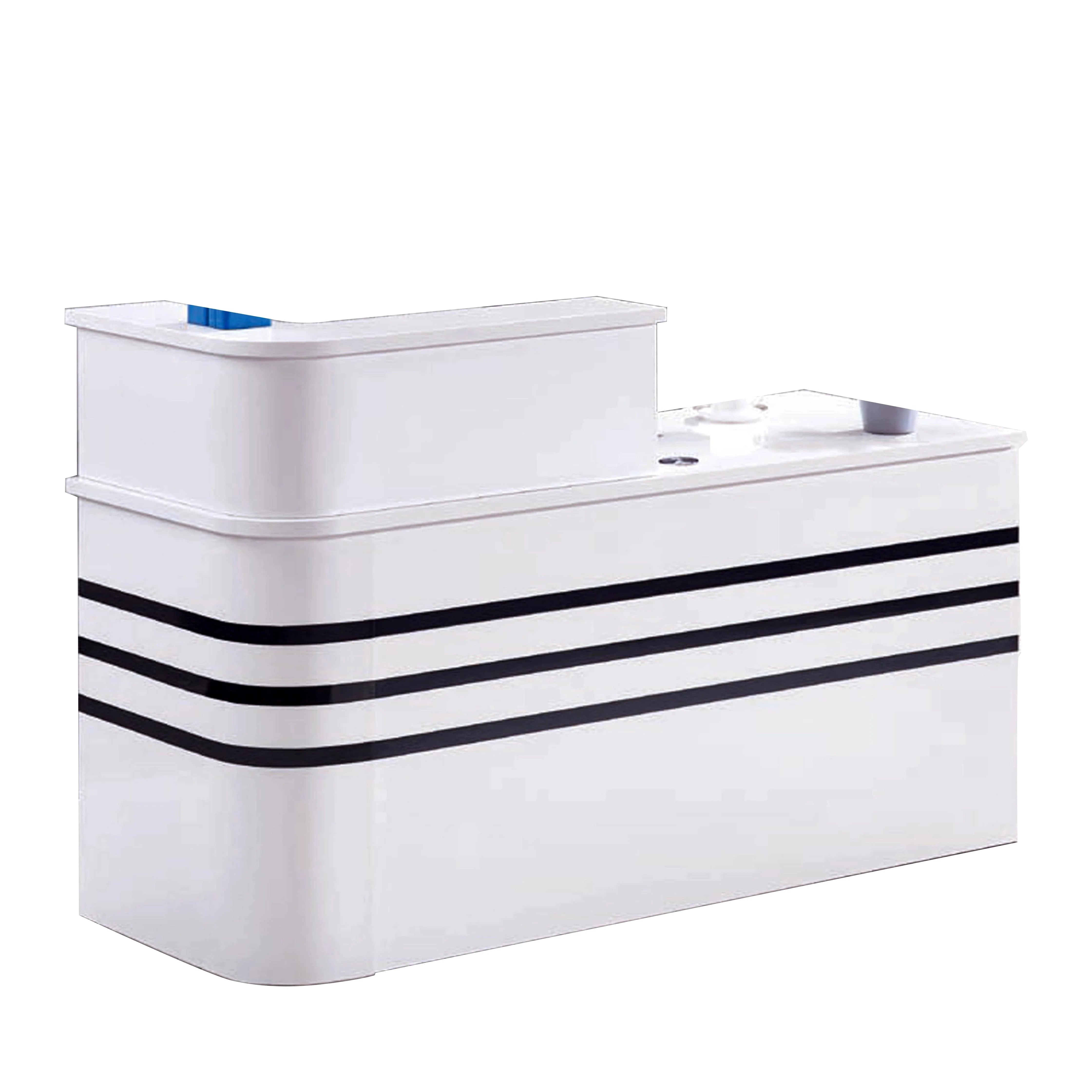 Escritorio de recepción rectangular blanco Adren de 63 a 79