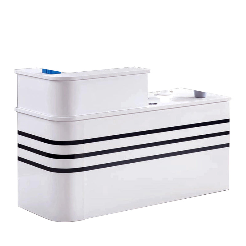 Escritorio de recepción rectangular blanco Adren de 63 a 79