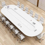 Aelina · White, Rounded Conference Room Table