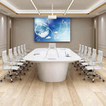 Aelina · White, Rounded Conference Room Table