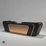 Alithia · Front Reception Desk — Glossy Black