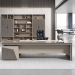 Altair desk facing a slatted feature wall in a modern executive office