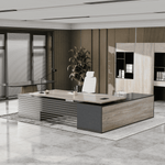 Anderson · Modern L-Shaped Executive Desk, Adjustable Height