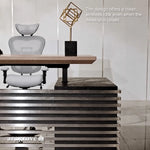 Anderson desk with a clean wireless look, cords hidden even with the desktop raised