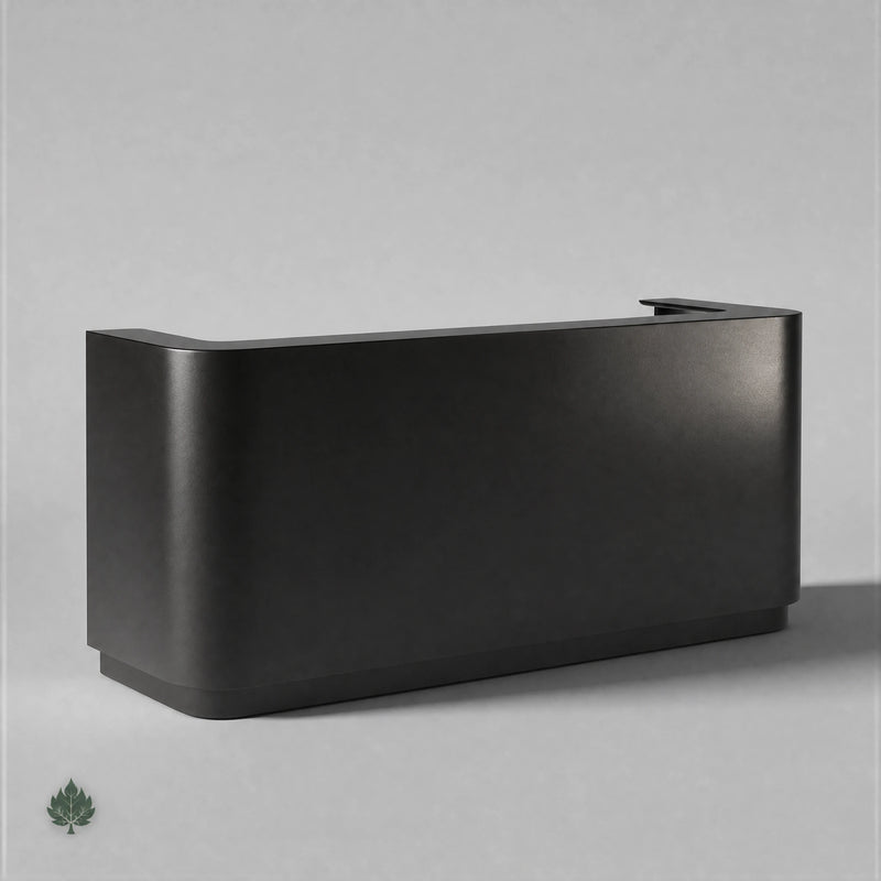 Arlune · Front Reception Desk — Glossy Black