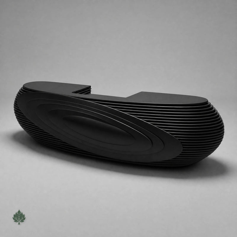 Avéra · Front Reception Desk — Glossy Black