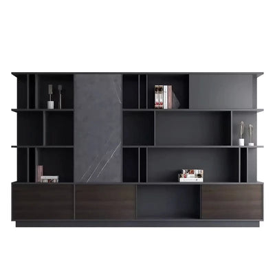 Beleric · 126″W Mixed Media Office Shelves & Storage Cabinets