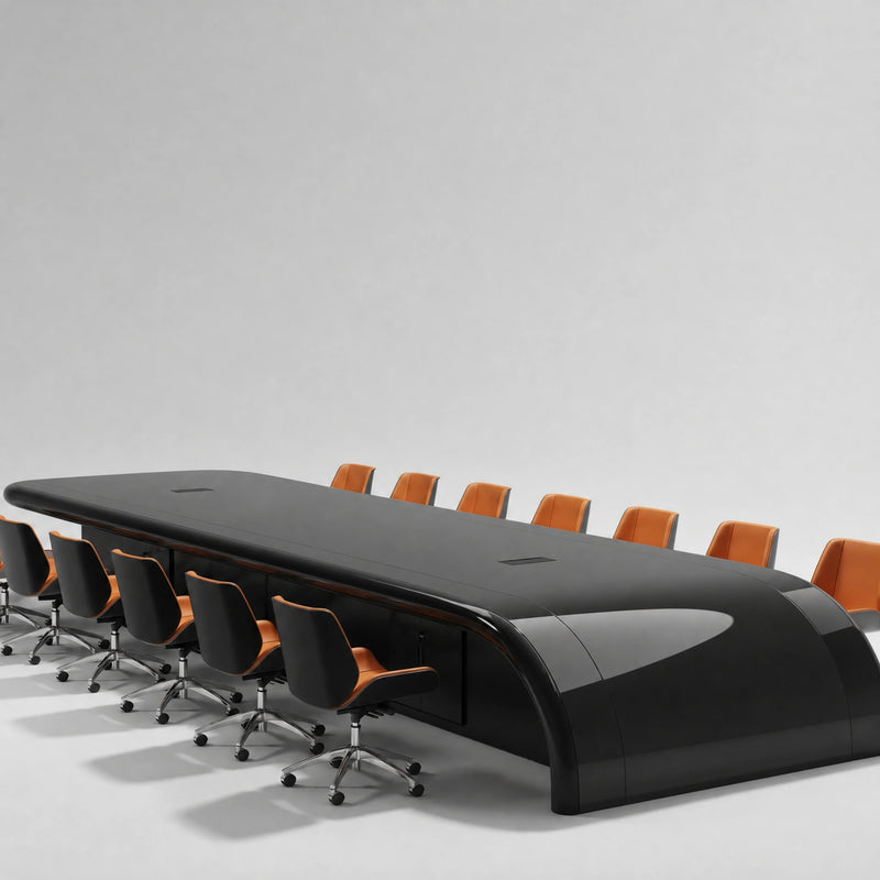 Calix · Conference Room Table — Glossy Black