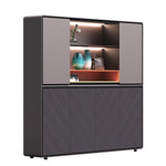 Camilla · Office Shelves w/ Integrated Lighting & Storage Cabinets