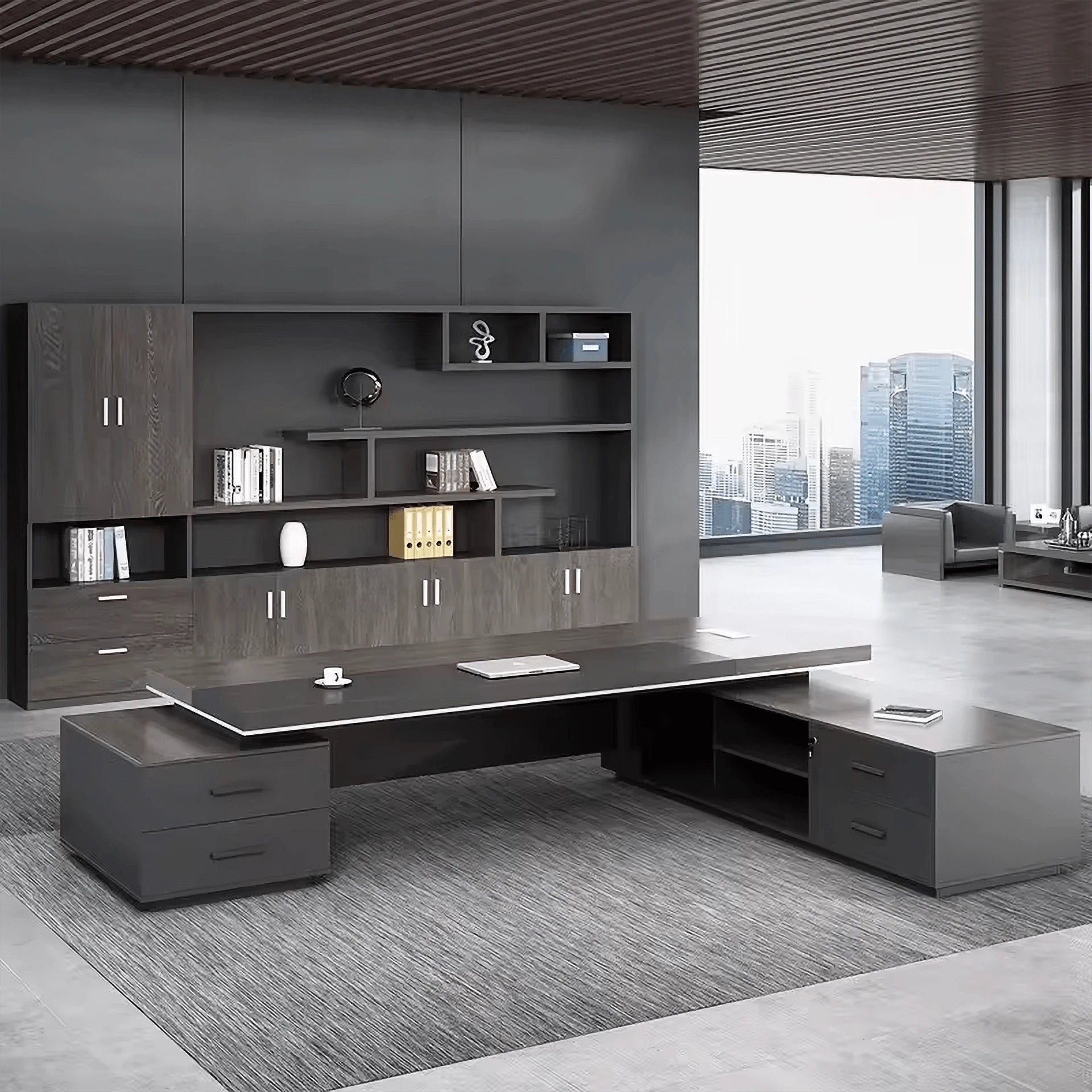 Caspian · Modern L-Shaped Executive Desk