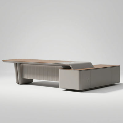 Caster · Modern L-Shaped Executive Desk
