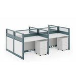 Estación de trabajo de oficina con cubículo rectangular Christina de 51 a 198