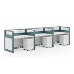 Estación de trabajo de oficina con cubículo rectangular Christina de 51 a 198
