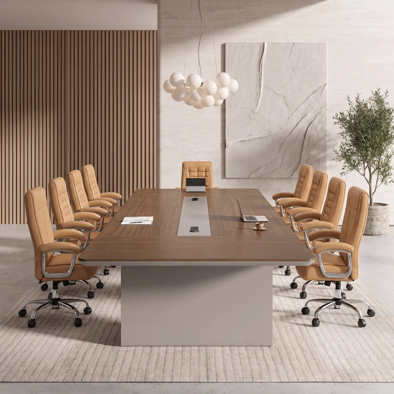Chyme conference table with its chairs in the stone and oak boardroom, another view