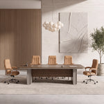 Chyme conference table with its chairs in the stone and oak boardroom, another view