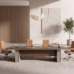 Chyme conference table with its chairs in the stone and oak boardroom, another view