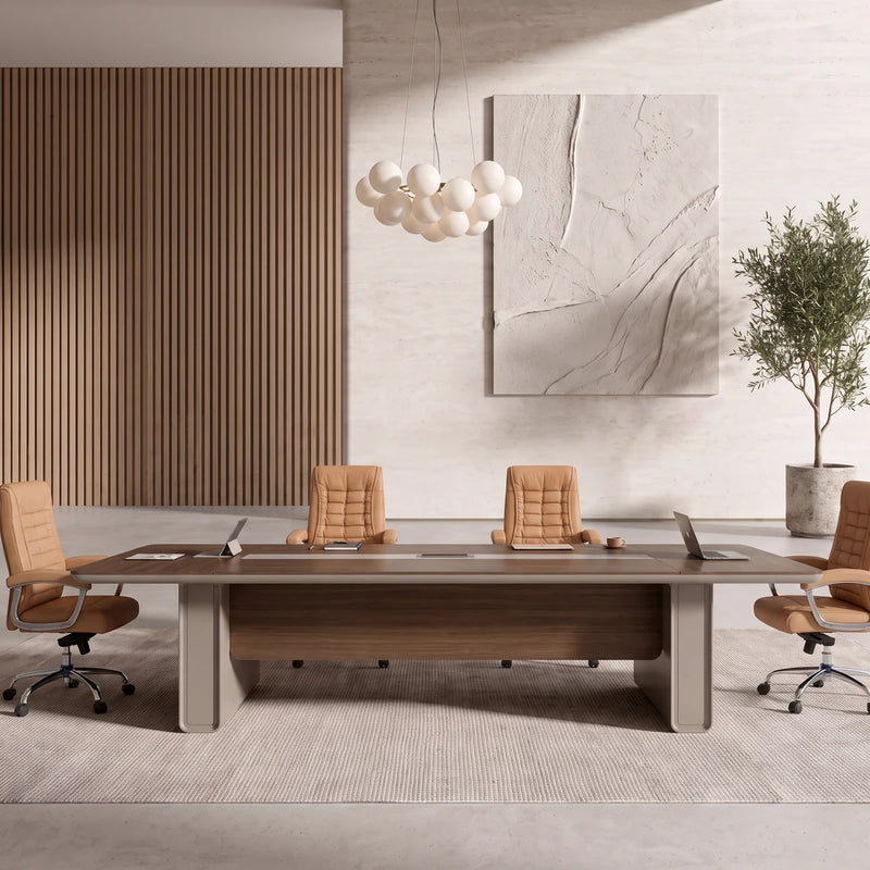 Chyme conference table with its chairs in the stone and oak boardroom, another view