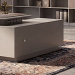Corely locking pedestal and angled leg, close view