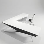 Chevron · White L-Shaped Executive Desk