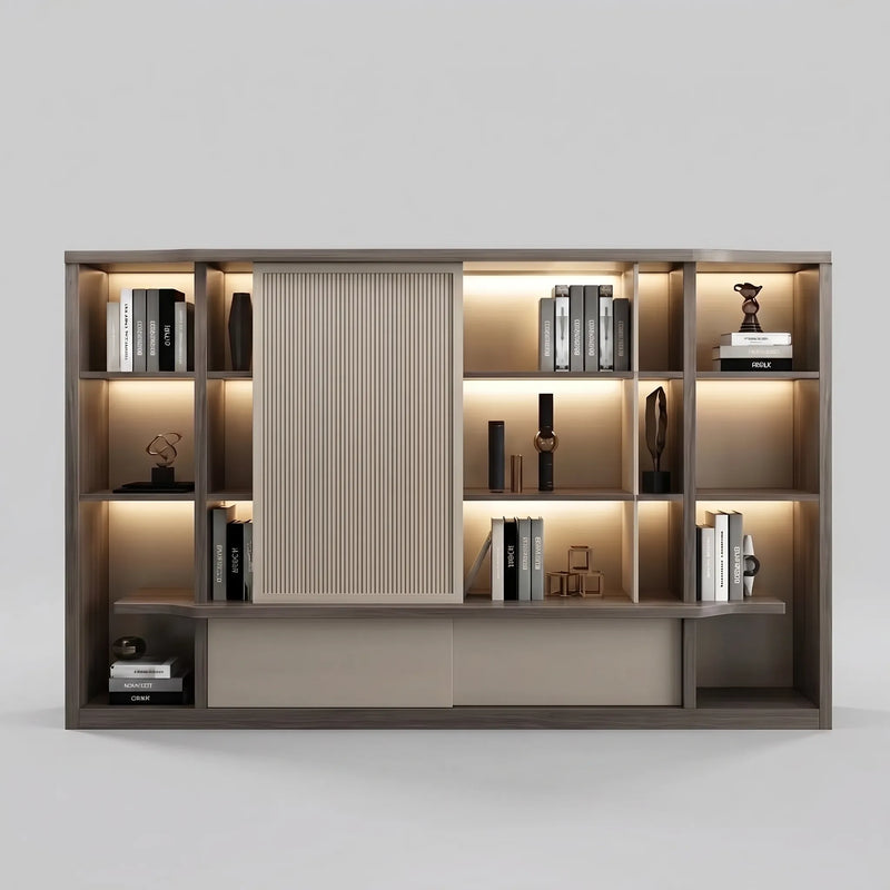 Alvric · Office Shelves w/ Integrated Lighting & Storage