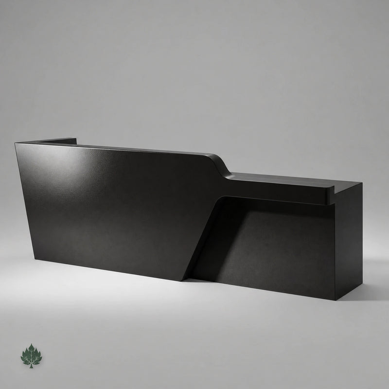 Cyrene · Front Reception Desk — Glossy Black