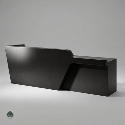 Cyrene · Front Reception Desk — Glossy Black