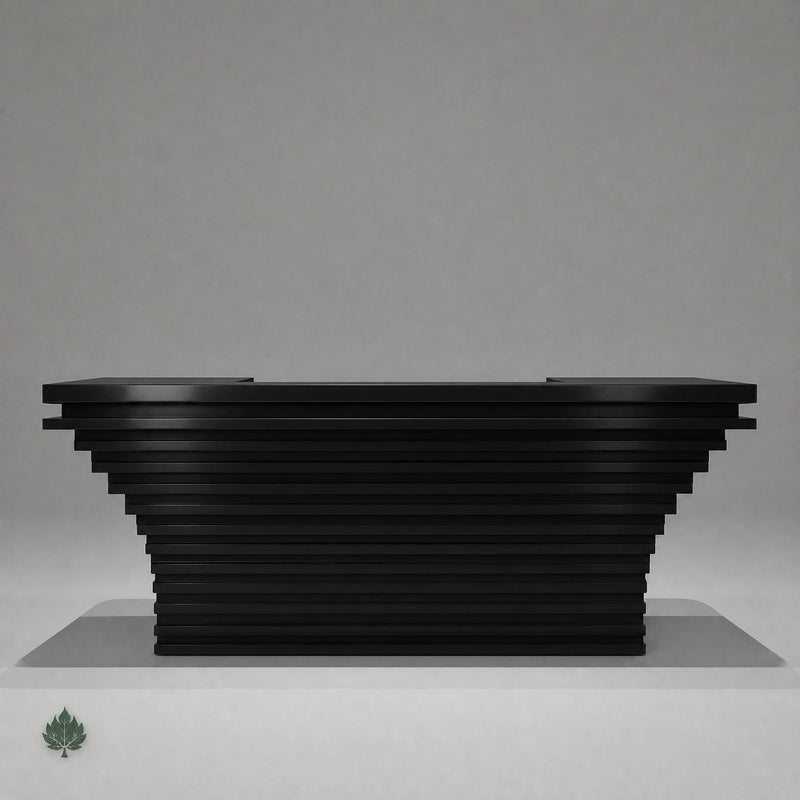 Dahlia · Front Reception Desk — Glossy Black