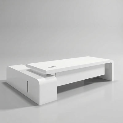 Halcyon · White L-Shaped Executive Desk