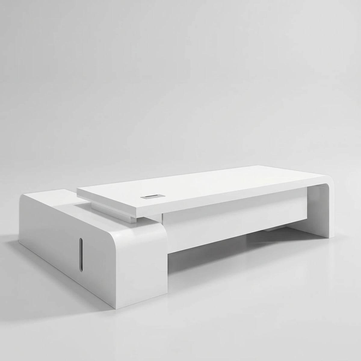 Halcyon White L-Shaped Executive Desk