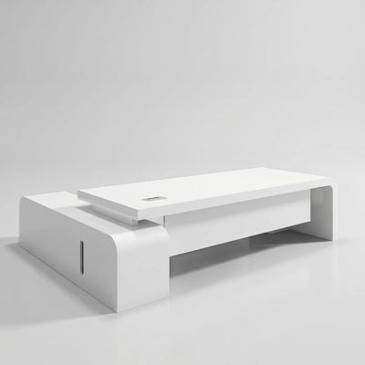 Halcyon · White L-Shaped Executive Desk