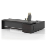 Danton executive desk in Ebony Brown, left return, on white