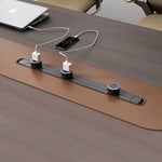 Mesa de conferencias redonda David de 12 a 16 pies en marrón con acabado laminado | AF Legend Demeter JY-ZY-21