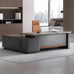 Elgin CEO desk, right return, facing a skyline window