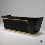 Elliora · Front Reception Desk — Glossy Black, Right Configuration