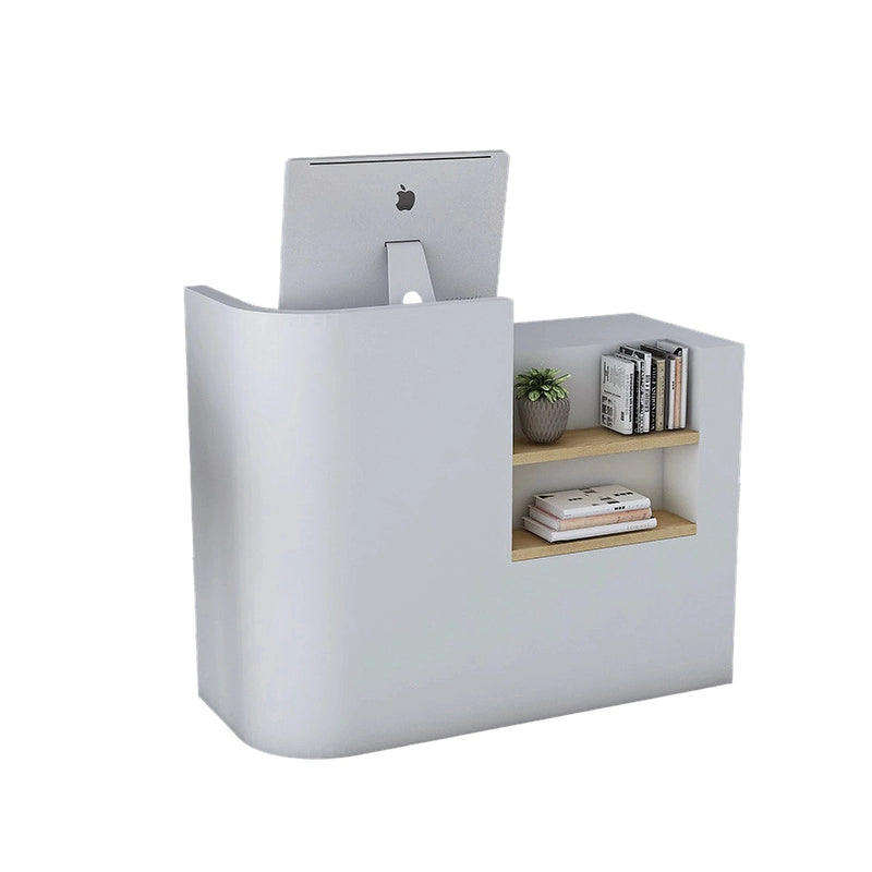 Escritorio de recepción rectangular blanco Elyria de 39 a 71