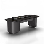 Enzo · Rounded Conference Room Table, Dark Gray