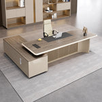 Essex desk, right return, gold horse statuette on top
