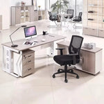 Eszti desk with mobile drawer pedestal and monitor