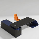 Euclid · Modern L-Shaped Executive Desk — Glossy Black