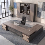 Eyer desk, other return, in a stone tower office