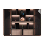 Fabrizio · Office Shelving Wall Unit w/ Integrated Lighting & Storage Cabinets