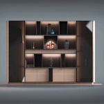 Sonum · Office Shelving Wall Unit w/ Integrated Lighting & Storage Cabinets