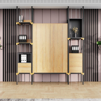 Facet · 95″W Open Display Office Shelves & Cabinet
