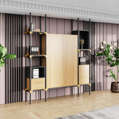 Facet · 95″W Open Display Office Shelves & Cabinet